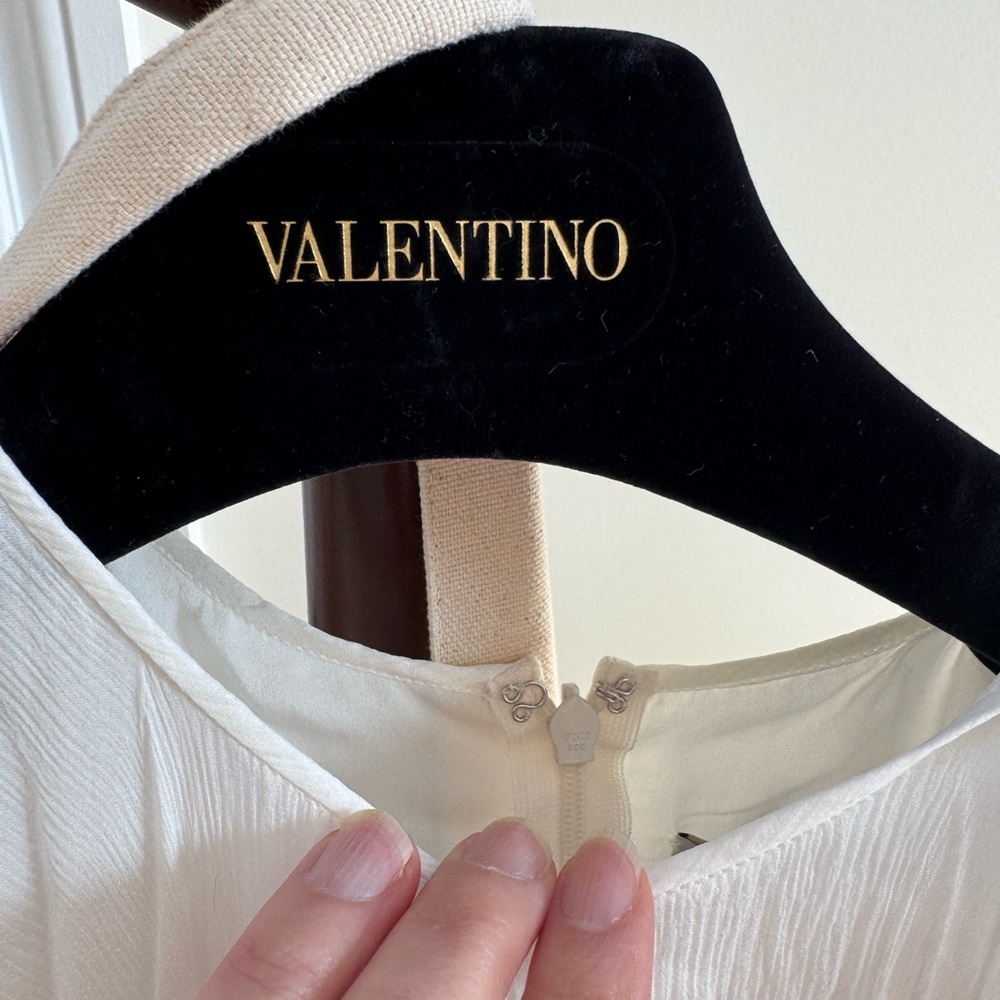 Valentino White Maxi Dress with Green Details - Picture 8 of 12